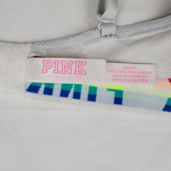 Victoria's Secret Pink Women's Wear Everywhere Push Up Rainbow Bra Size 32DD - Picture 10 of 10
